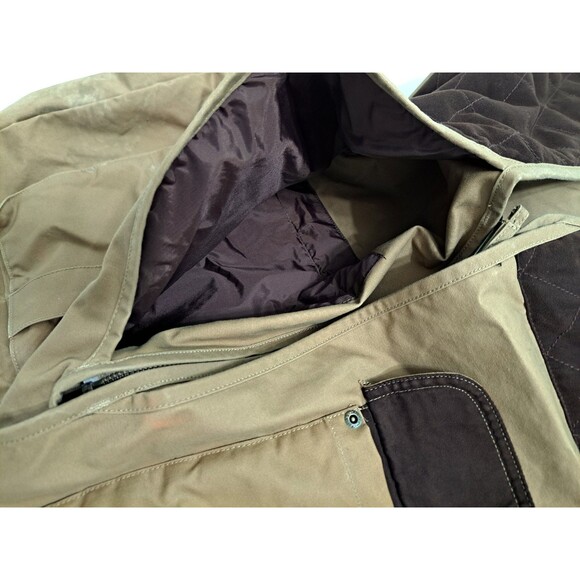 Cabelas Mens XL Hunting Field Cargo Vest Jacket Brown Khaki Zip Quilted Shooting - Picture 3 of 11